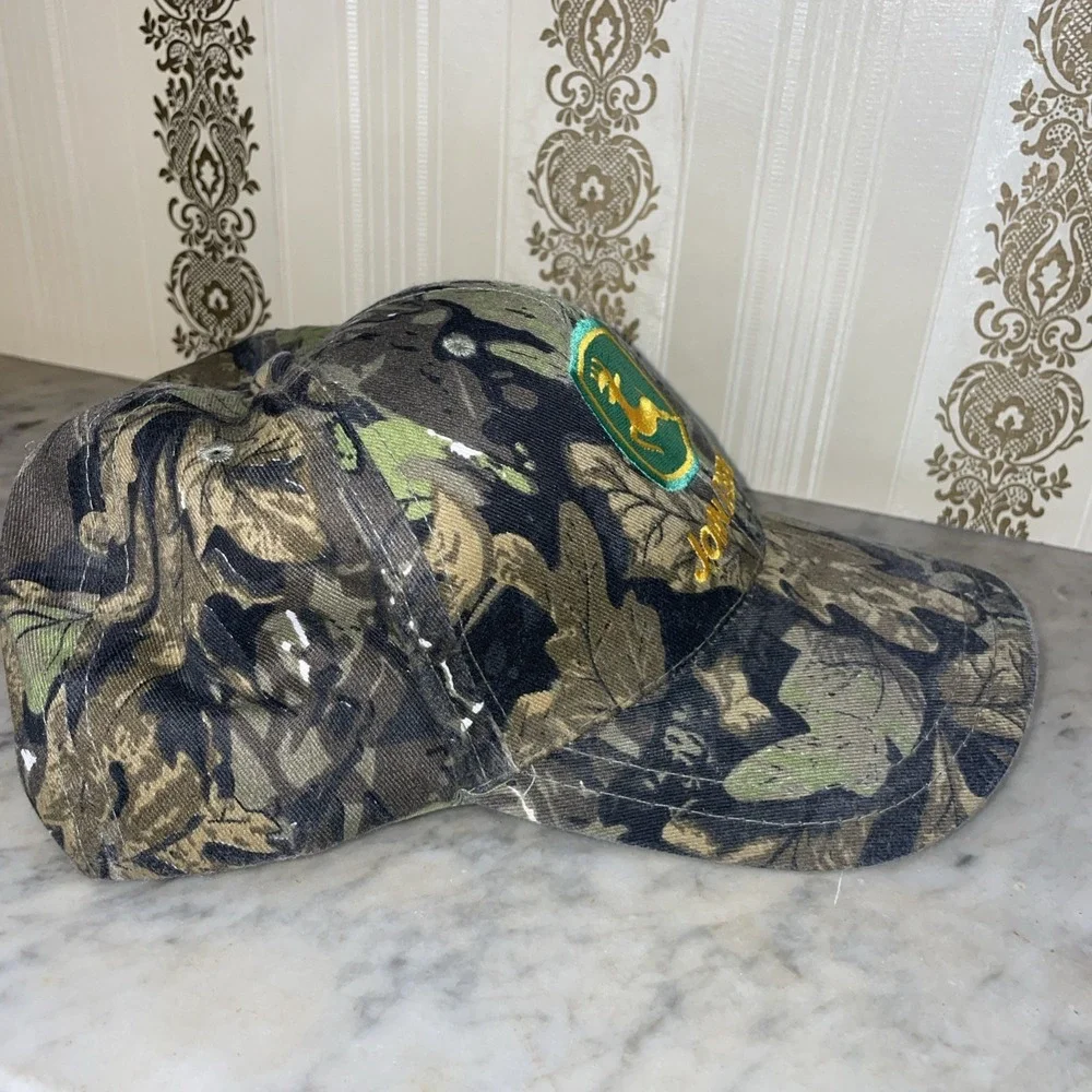 John Deere Camouflage Trucker Cap Adjustable Small or Child Size Clean